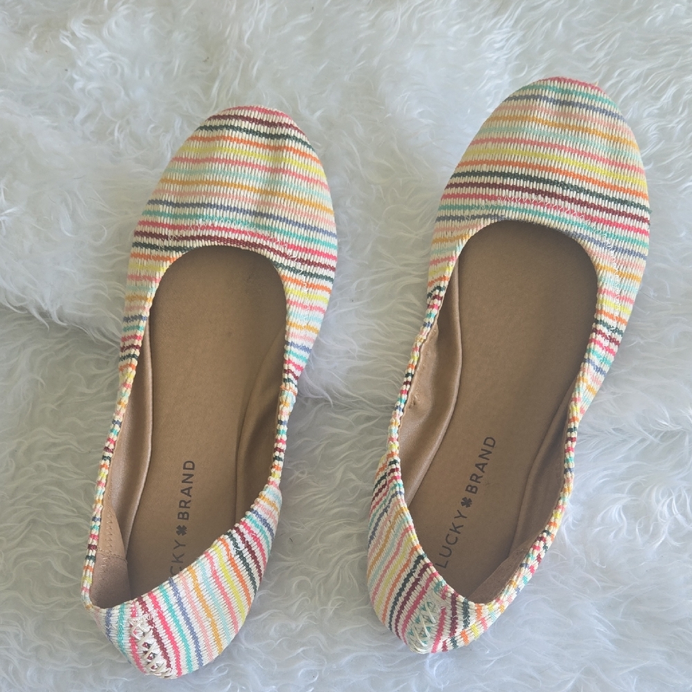 Lucky Brand Colorful Striped Flats